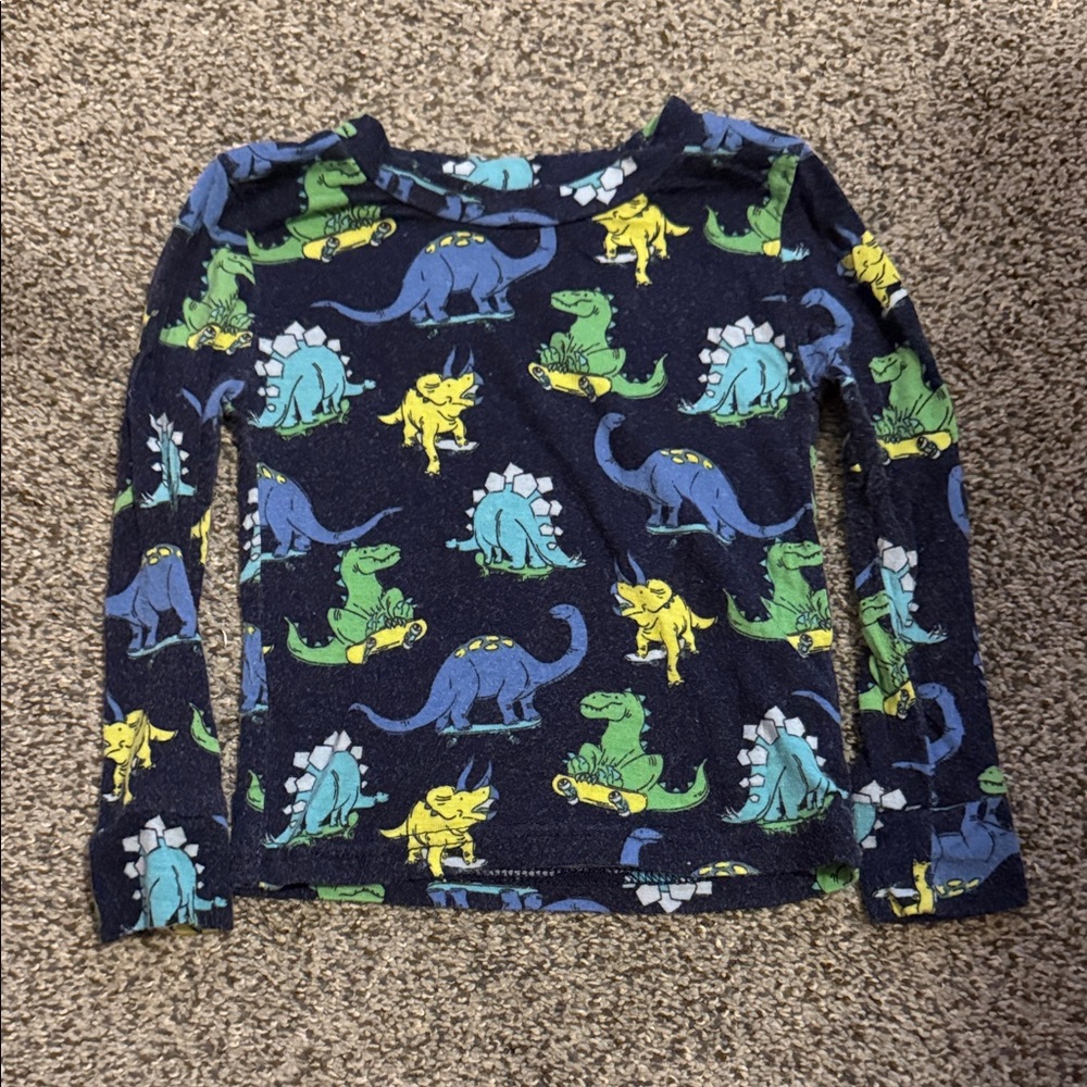 Colorful Dinosaur Long Sleeve Kids Tee